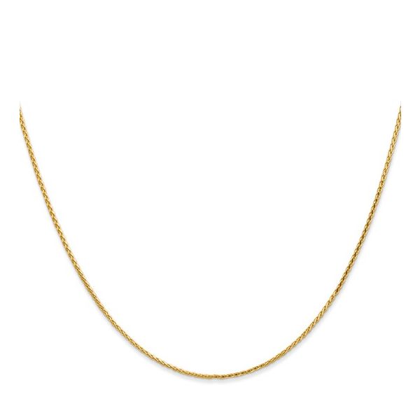 14k Yellow Gold 1mm Round Wheat Chain – 18