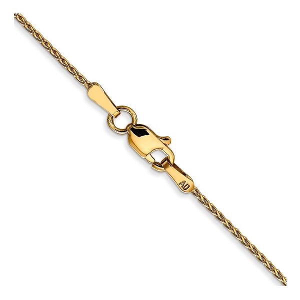 14k Yellow Gold 1mm Round Wheat Chain – 18