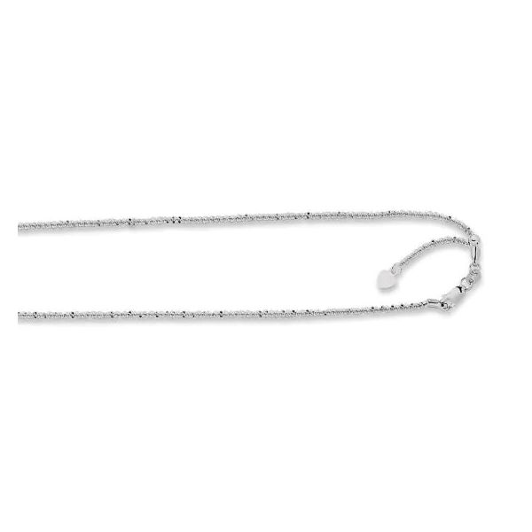 14k White Gold 1.2mm Adjustable Sparkle Chain Necklace - 22 Inch B & L Jewelers Danville, KY