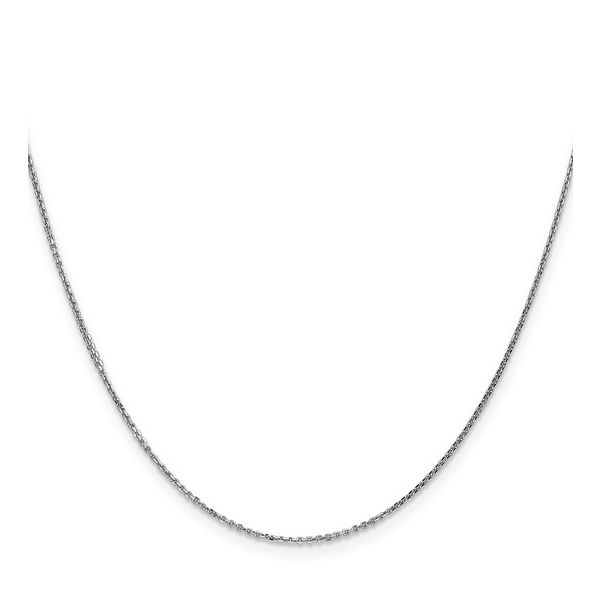 14k White Gold 0.87mm Diamond-Cut Cable Chain – 16