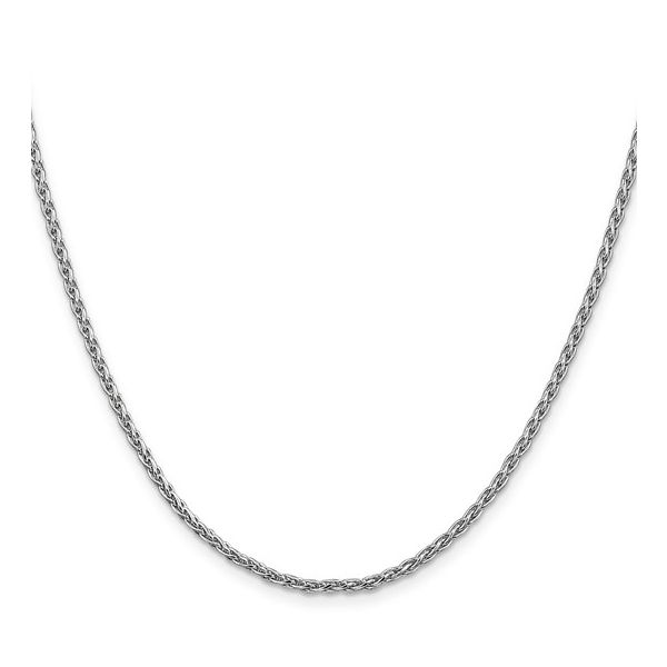 14k White Gold 1.2mm Round Wheat Chain Necklace – 20 Inch Image 2 B & L Jewelers Danville, KY