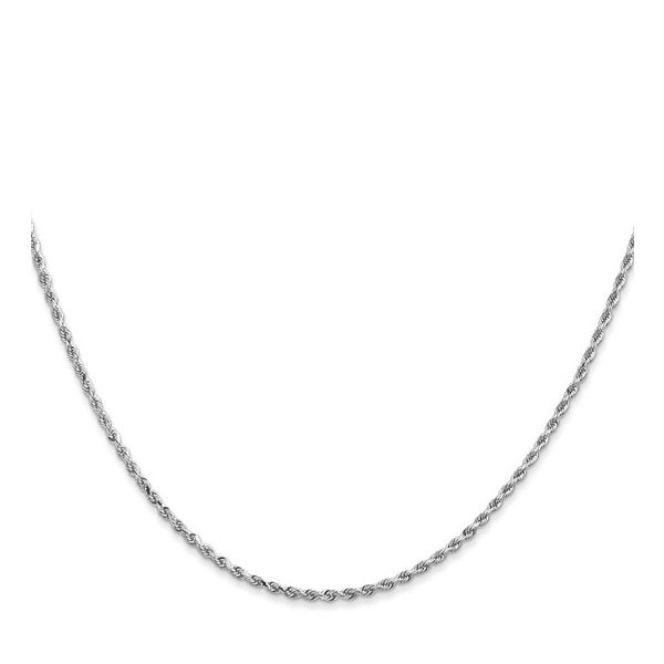 14k White Gold 1.4mm Diamond-Cut Rope Chain – 16