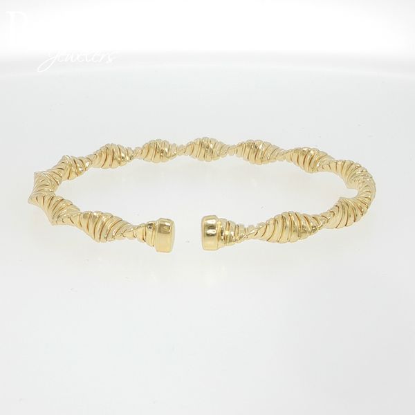 Placatto Piyaro Sterling Silver Yellow Gold Plated Small Twist Flex Bangle Image 2 B & L Jewelers Danville, KY