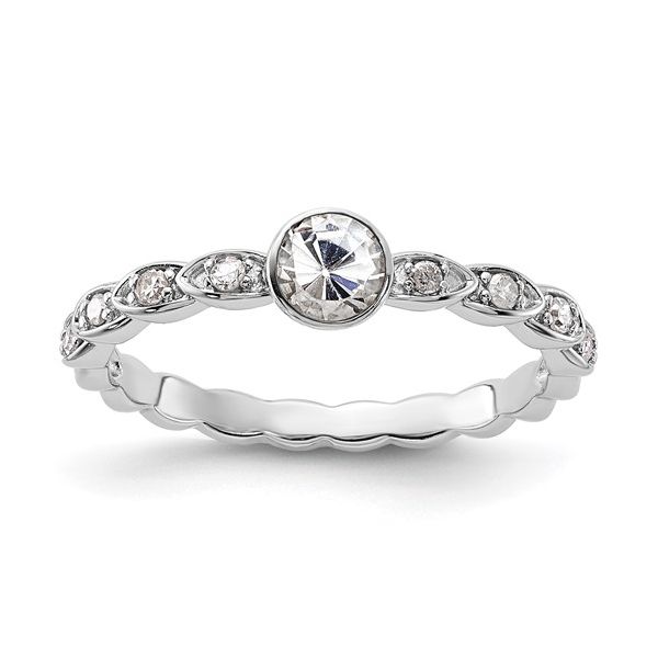 Sterling Silver White Topaz and Diamond Fashion Ring B & L Jewelers Danville, KY