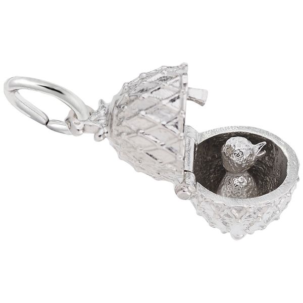Sterling Silver Easter Egg with Chick Charm Image 2 B & L Jewelers Danville, KY