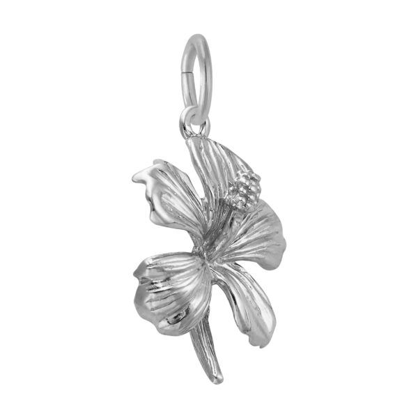 Sterling Silver Hibiscus Flower Charm Image 2 B & L Jewelers Danville, KY
