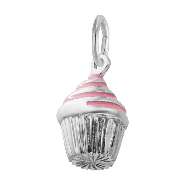 Sterling Silver Swirl Cupcake Charm Image 2 B & L Jewelers Danville, KY