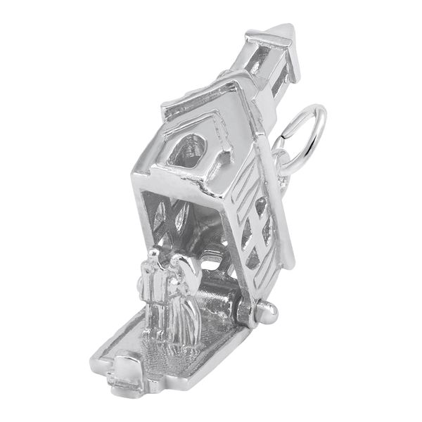 Sterling Silver Church Charm Image 2 B & L Jewelers Danville, KY