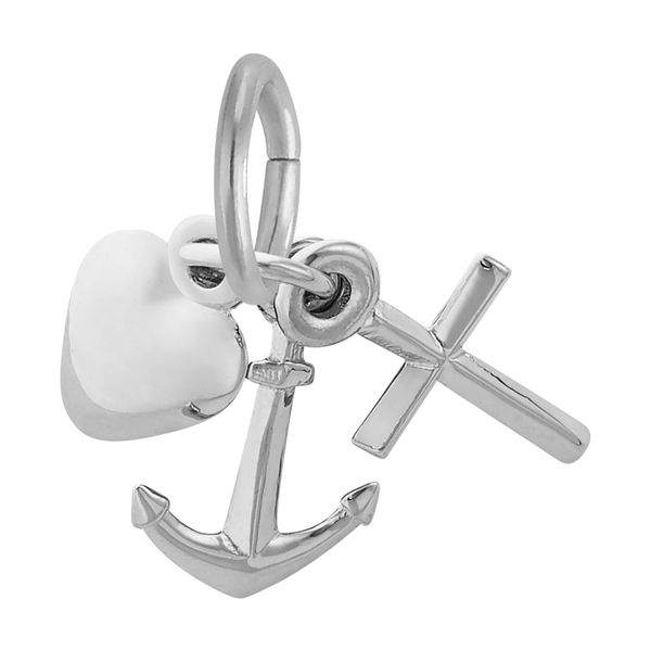 Sterling Silver Faith, Hope, Charity Charm Image 2 B & L Jewelers Danville, KY
