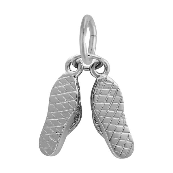 Sterling Silver Pair of Flip Flops Charm Image 2 B & L Jewelers Danville, KY