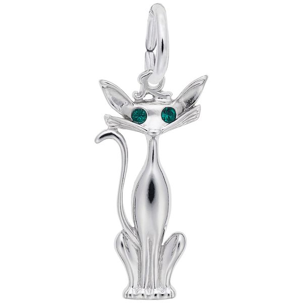 Sterling Silver Siamese Cat Charm B & L Jewelers Danville, KY