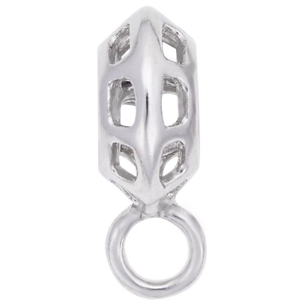 Sterling Silver Rippled Cage Charmdrop Image 2 B & L Jewelers Danville, KY
