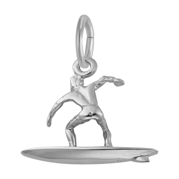 Sterling Silver Surfer Charm Image 2 B & L Jewelers Danville, KY