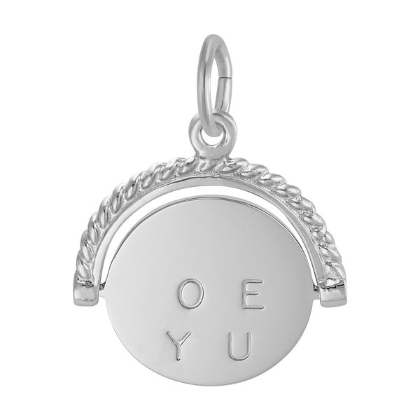 Sterling Silver I Love You Spinner Charm Image 2 B & L Jewelers Danville, KY