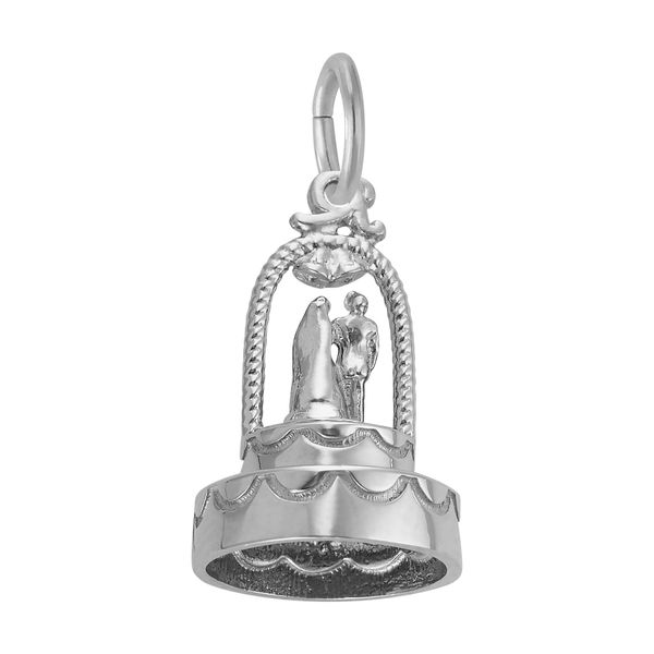 Sterling Silver Wedding Cake Charm Image 2 B & L Jewelers Danville, KY