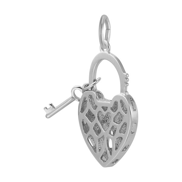 Sterling Silver Locked with Love Charm Image 2 B & L Jewelers Danville, KY