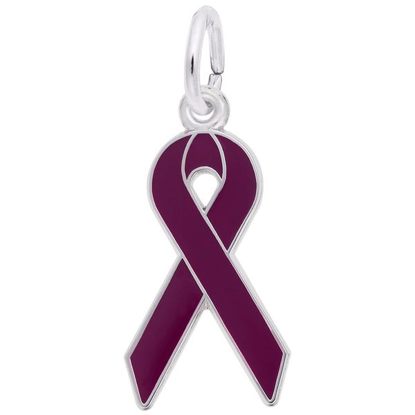 Sterling Silver Purple Ribbon Charm B & L Jewelers Danville, KY