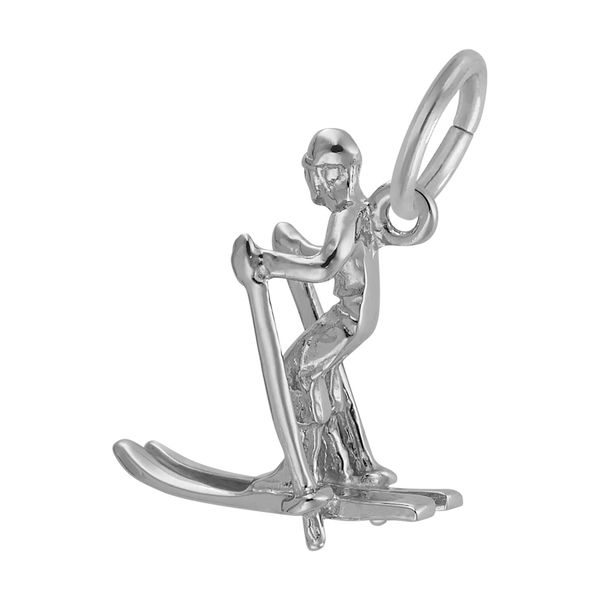 Sterling Silver Skier Charm Image 2 B & L Jewelers Danville, KY