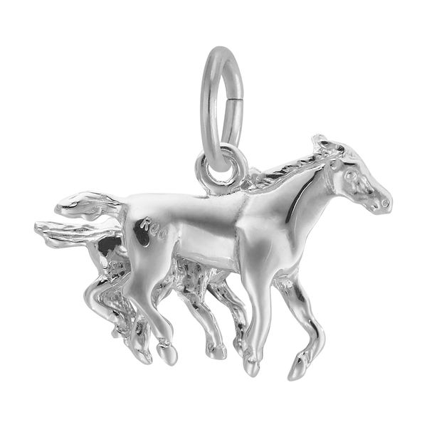 Sterling Silver Horse and Colt Charm Image 2 B & L Jewelers Danville, KY