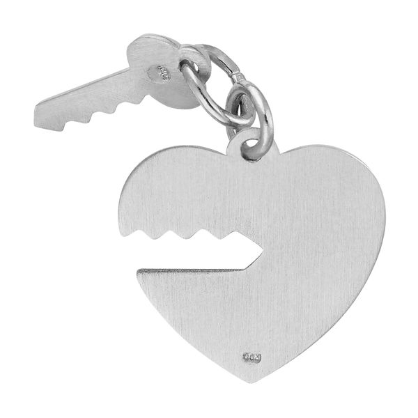 Sterling Silver Heart and Key Charm Image 2 B & L Jewelers Danville, KY