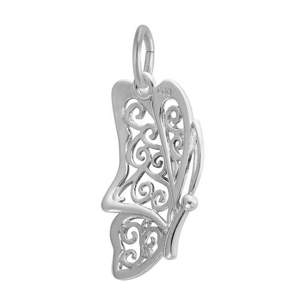 Sterling Silver Filigree Butterfly Charm Image 2 B & L Jewelers Danville, KY