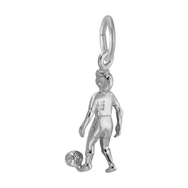 Sterling Silver Female Soccer Player Charm Image 2 B & L Jewelers Danville, KY