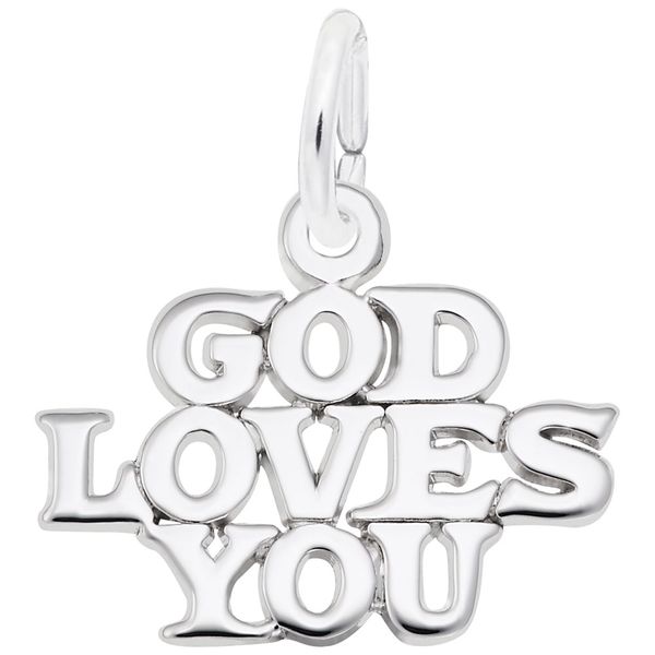 Sterling Silver 'God Loves You' Charm B & L Jewelers Danville, KY