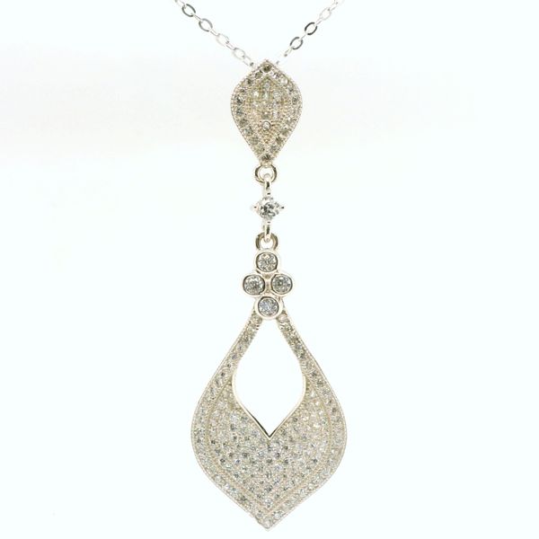 Sterling Silver Micropave Cubic Zirconia Fancy Dangle Necklace B & L Jewelers Danville, KY