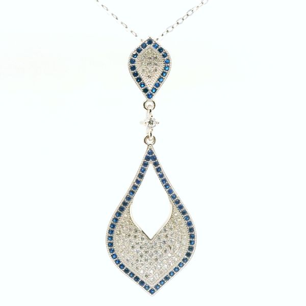 Sterling Silver Micropave Blue and White Cubic Zirconia B & L Jewelers Danville, KY