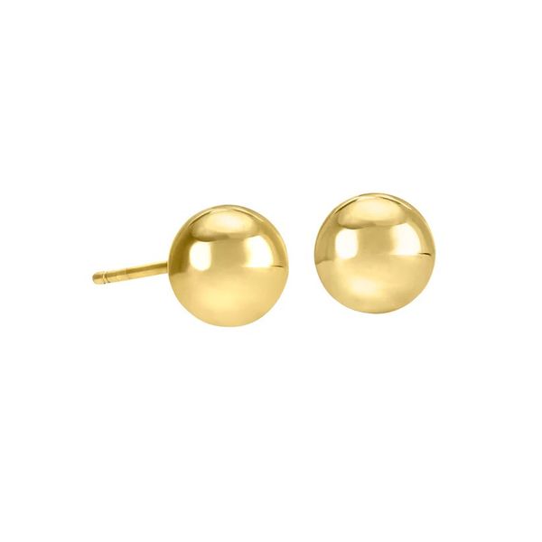 Sterling Silver Gold Vermeil Finish 5mm Ball Stud Earrings B & L Jewelers Danville, KY
