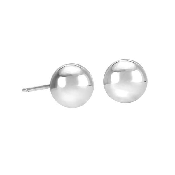 Sterling Silver Rhodium Finish 7mm Ball Stud Earrings B & L Jewelers Danville, KY