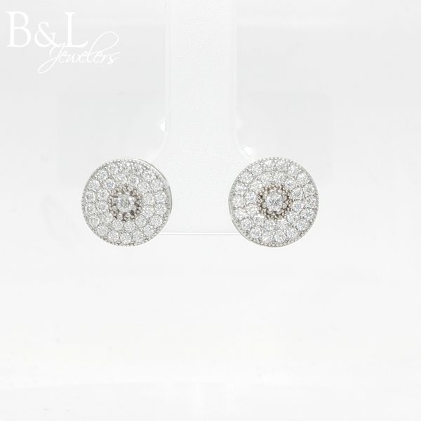 Sterling Silver Pave Moissanite Stud Earrings 1.50ctw B & L Jewelers Danville, KY