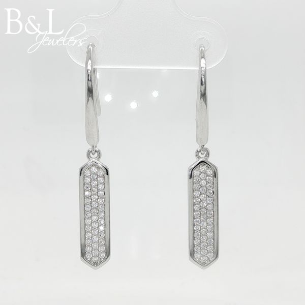Sterling Silver Pavé CZ Fish Hook Style Earrings B & L Jewelers Danville, KY