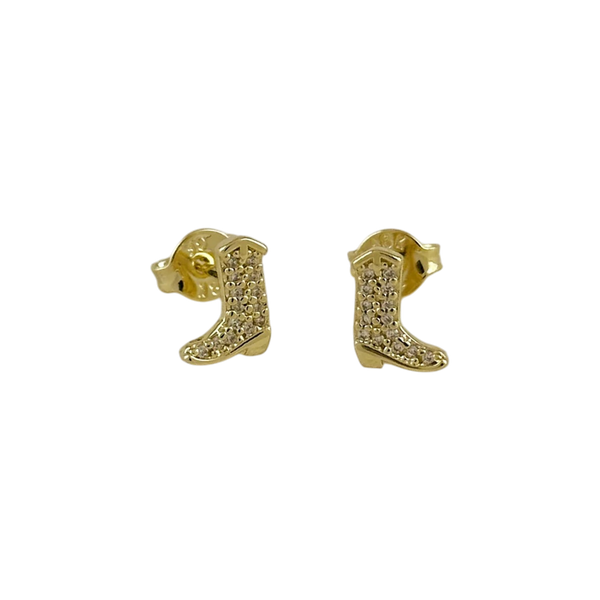 18k Gold Filled Mini Cowgirl Boot Earrings Image 2 B & L Jewelers Danville, KY