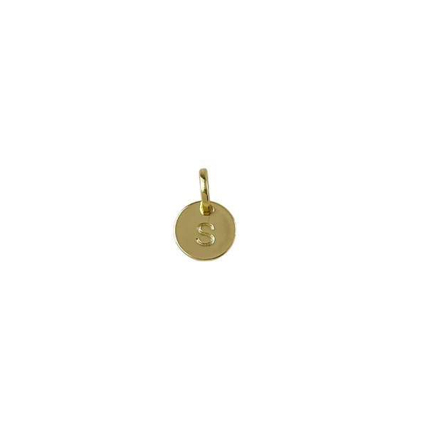 18k Gold Filled Tiny Stamped Initial S Charm B & L Jewelers Danville, KY