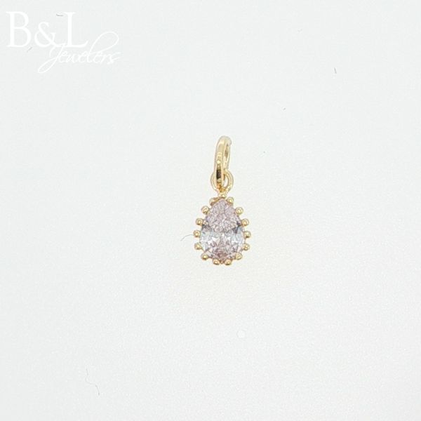 18k Gold Filled Scalloped Drop CZ Charm B & L Jewelers Danville, KY