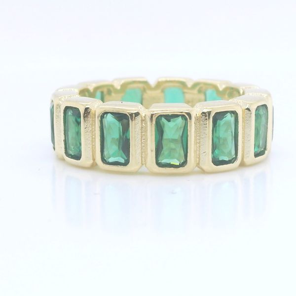 18k Gold Filled Chunky Created Emerald Eternity Band B & L Jewelers Danville, KY