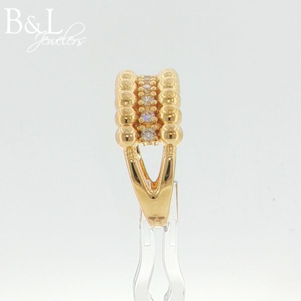 18k Gold Filled Beaded and CZ Ring Size 8 Image 2 B & L Jewelers Danville, KY