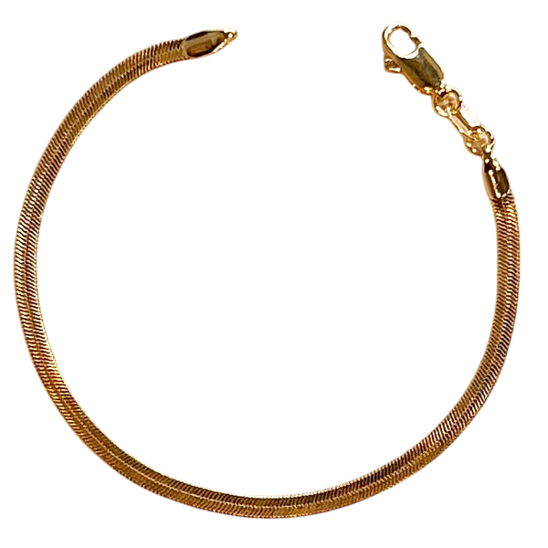 18k Gold Filled 3mm Herringbone Bracelet Image 2 B & L Jewelers Danville, KY