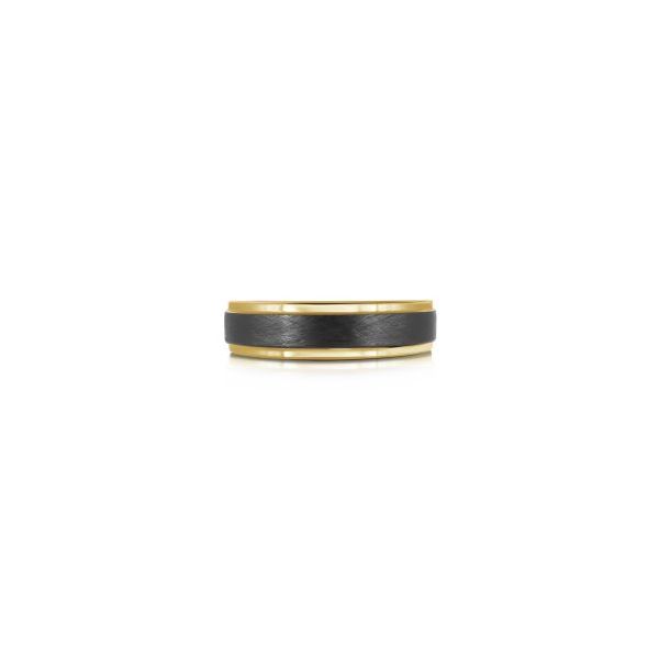 Tungsten Brushed Black Center Ring Image 2 B & L Jewelers Danville, KY