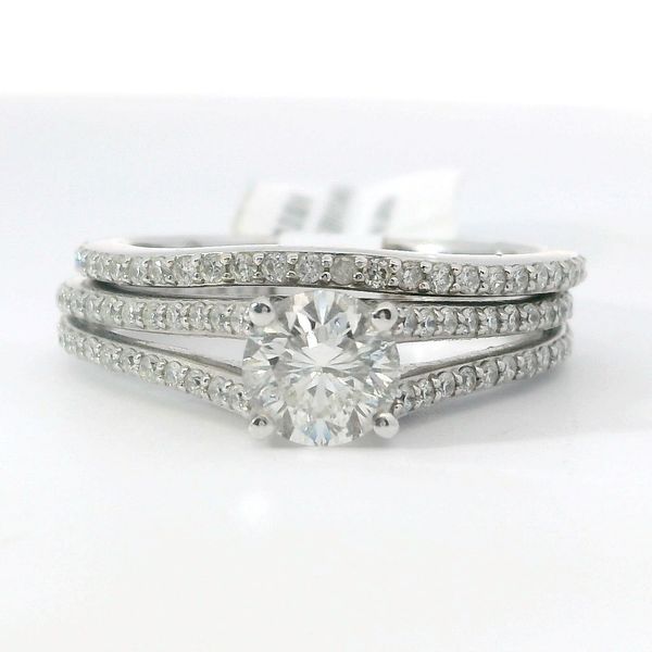 FOREVERBRIGHT White 14K Split Shank Diamond Bridal Set 1.20Ctw Round H/I SI2 Bradley's Jewelers Jacksonville, NC