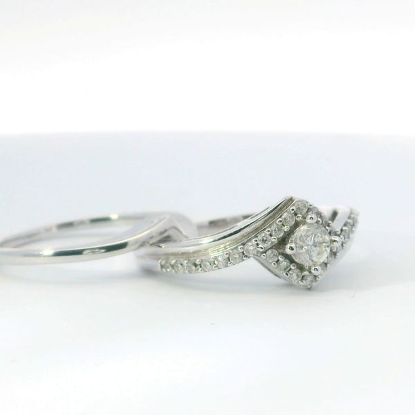10K White Gold 2-Piece Diamond Bridal Set .49CTW Image 2 Bradley's Jewelers Jacksonville, NC