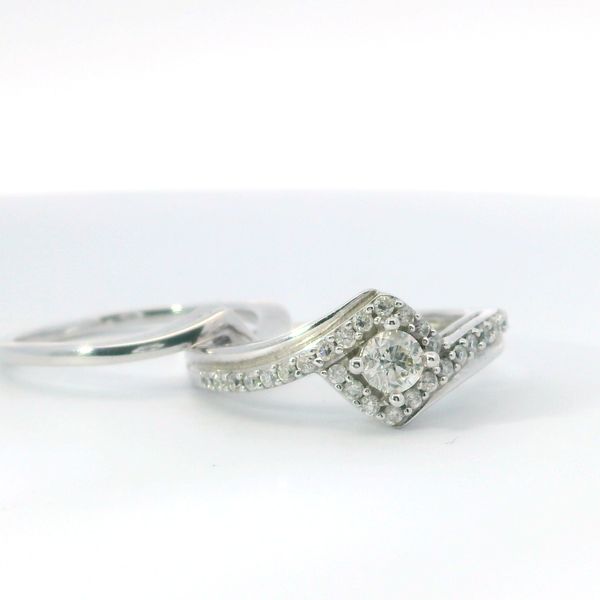 10K White Gold 2-Piece Diamond Bridal Set .49CTW Bradley's Jewelers Jacksonville, NC