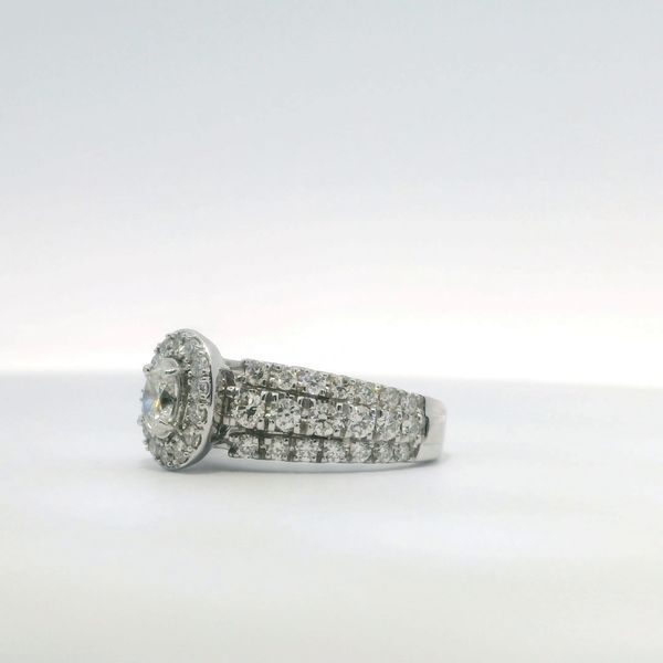 White 14K Gold 3 Row Oval Halo Diamond Bridal Ring 2.00Ctw Round Diamonds Image 2 Bradley's Jewelers Jacksonville, NC