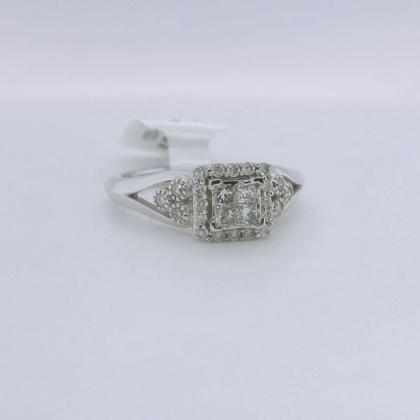 10K White Gold Princessa 0.48 CTW 2-Piece Diamond Bridal Set Image 2 Bradley's Jewelers Jacksonville, NC