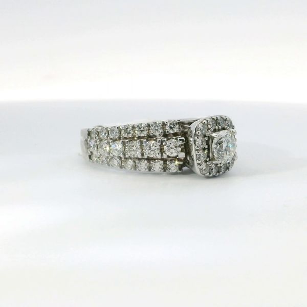 White 14K Gold 3 Row Halo Diamond Bridal Ring 2.00Ctw Round Diamonds Image 2 Bradley's Jewelers Jacksonville, NC