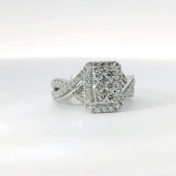 14K White Gold Multi Center Diamond Engagement Ring 1.00CTW Image 2 Bradley's Jewelers Jacksonville, NC