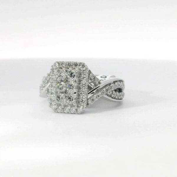 14K White Gold Multi Center Diamond Engagement Ring 1.00CTW Image 3 Bradley's Jewelers Jacksonville, NC