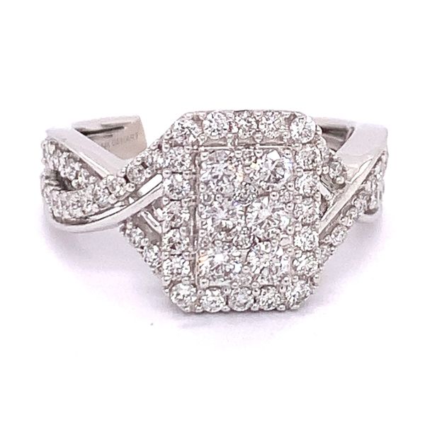 14K White Gold Multi Center Diamond Engagement Ring 1.00CTW Bradley's Jewelers Jacksonville, NC