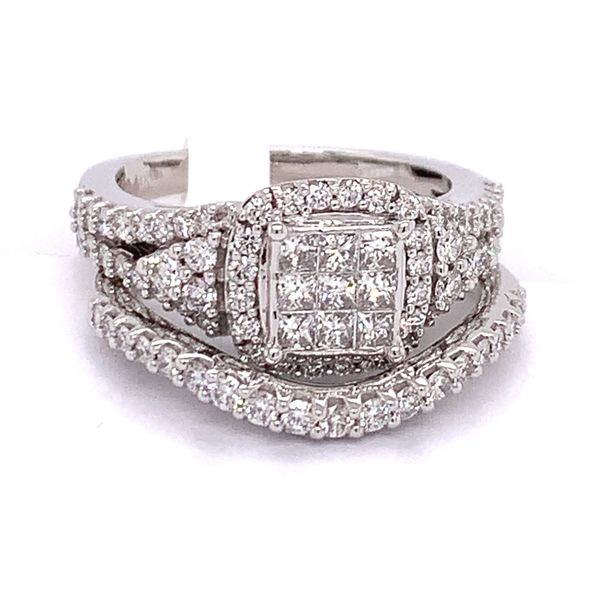 14K White Gold 1.25CTW Multi Princess Diamond Bridal Set Bradley's Jewelers Jacksonville, NC